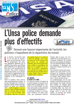 Bureau Zonal UNSA Police 2ème Région Nord Pas-de