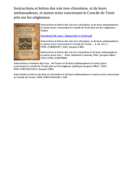 Instructions et lettres des rois tres