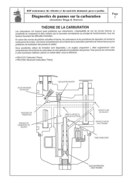 Diagnostics de pannes sur la carburation MVM - Motoculture