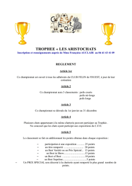 trophee « les aristochats