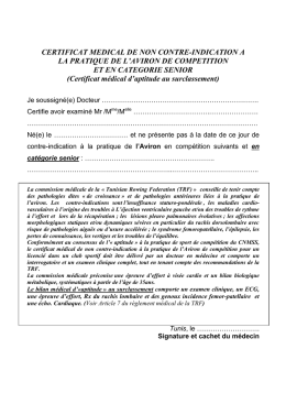 Certificat de Surclassement - Tunisian Rowing Federation
