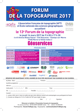 Forum 2017 - Association Française de Topographie