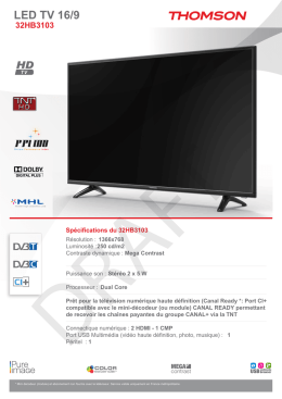 Spécifications du 32HB3103 - the TCL