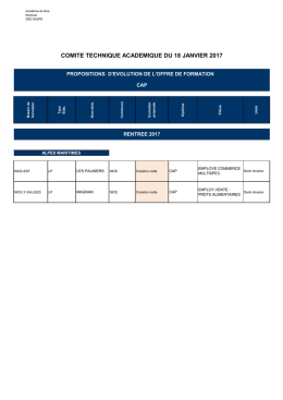 COMITE TECHNIQUE ACADEMIQUE DU 18