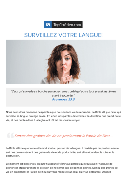 Surveillez votre langue!