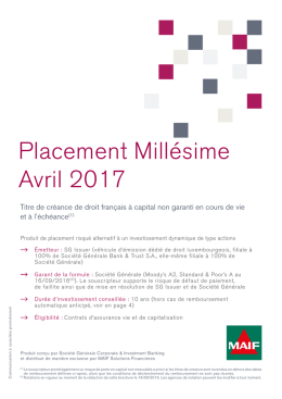 Placement Millésime Avril 2017