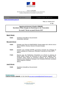 Communiqué de presse Communiqué de presse Agenda