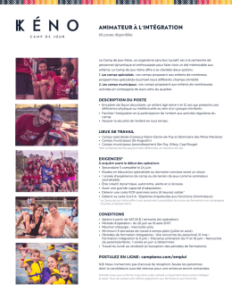 ANIMATEUR &Agrave; L`INT&Eacute;GRATION