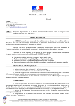 appel a projets - Préfecture de la Côte d`Or