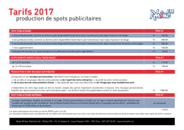 Tarifs 2017