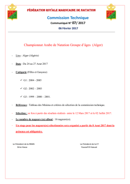 Communiqué 07/2017