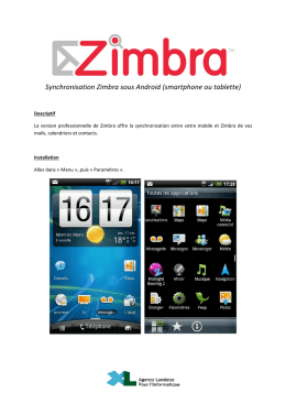 Synchronisation Zimbra sous Android (smartphone ou tablette)