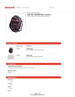 sac de transport x-pack - Honeywell Safety Products