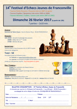 Affiche du 14e Festival d`Echecs Jeunes de Franconville