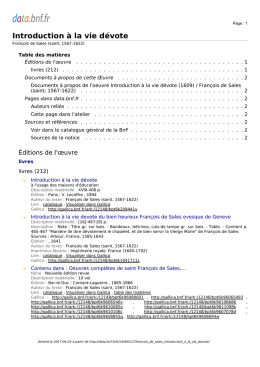 Introduction &agrave; la vie d&eacute;vote