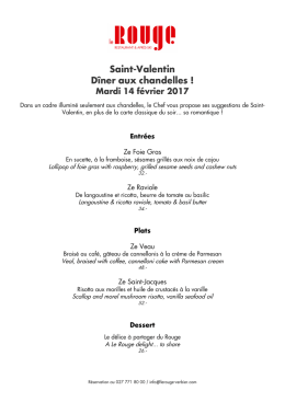 Menu Saint Valentin