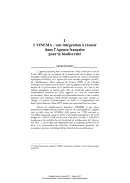 Onema - Cour des comptes