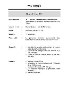 VAC thérapie - Hôpital du Jura