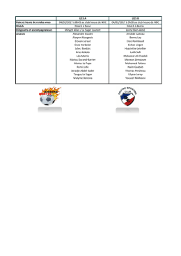 U15 A U15 B Date et heure de rendez-vous 04/02/2017