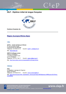 Liste des centres d`examen du Dilf
