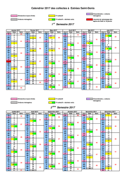 2 Semestre 2017 Calendrier 2017 des collectes &agrave; Estr&eacute;es Saint