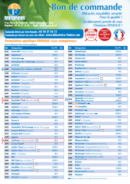 Bon de commande - Laboratoires Fenioux