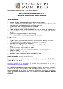 d`informations - Commune de Montreux