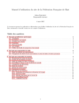 Manuel d`utilisation du site de la Fédération Française de Skat