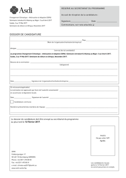 dossier de candidature