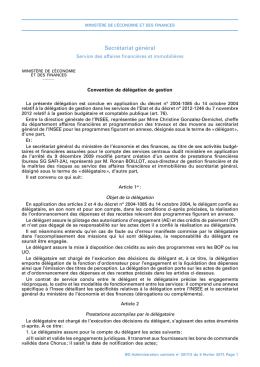 Convention de d&eacute;l&eacute;gation de gestion