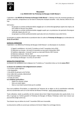 R&eacute;glement - R&eacute;seau Printemps