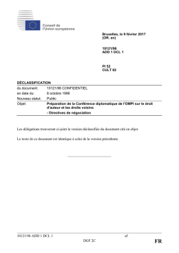 10121/96 ADD 1 DCL 1 af DGF 2C Les d&eacute;l&eacute;gations trouveront ci