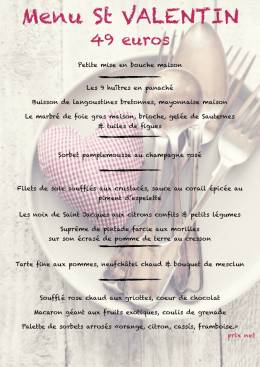 D&eacute;couvrez notre menu