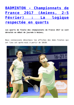 BADMINTON - Championnats de France 2017 (Amiens, 2