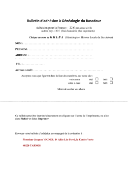 Bulletin d`adhésion - Généalogie du Bas