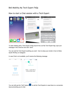 Bell Mobility My Tech Expert FAQs How to start a Chat