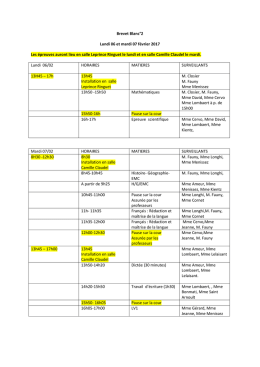 Planning du Brevet blanc n&deg;2