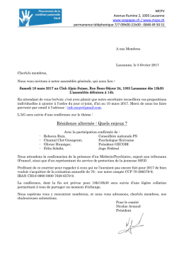 Convocation AG 2017 - Ordre du jour