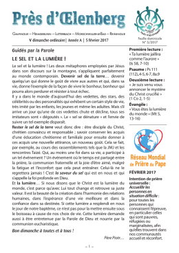 Feuille dominicale du V DIM. ORD. A (no 5/2017)