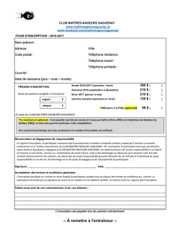 Fiche d`inscription
