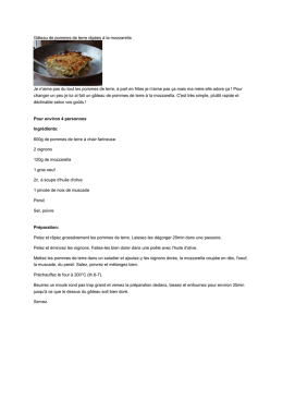 Gâteau de pommes de terre râpées à la mozzarella Je n`aime pas