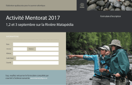 Activité Mentorat 2017 - Fédération québécoise pour le saumon