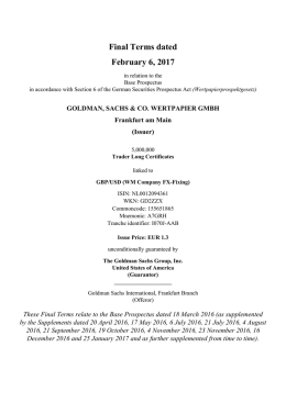 Final Terms dated February 6, 2017
