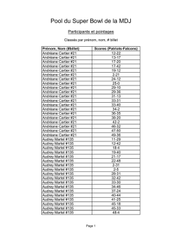 Liste des pointages