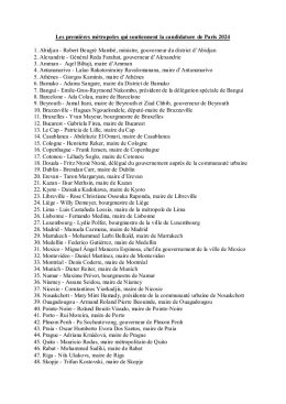 Les premières métropoles qui soutiennent la
