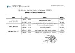 Mastère Professionnel ASSR2 - Institut Supérieur d`Informatique de