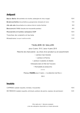 voir la carte du restaurant