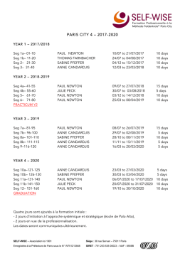 Calendrier en PDF - SELF-WISE