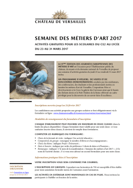 Semaine des métiers d`art 2017