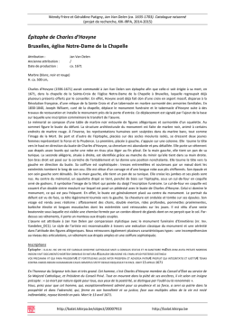 &Eacute;pitaphe de Charles d`Hovyne Bruxelles, &eacute;glise - BALaT KIK-IRPA